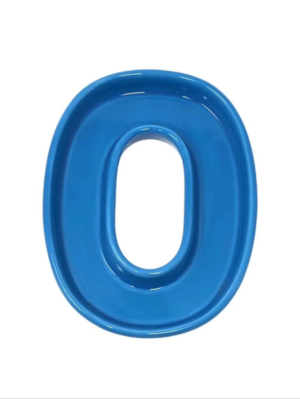 NWT Ceramic Trinket Tray Blue Letter O Monogram Dish Jewelry Holder Table Decor